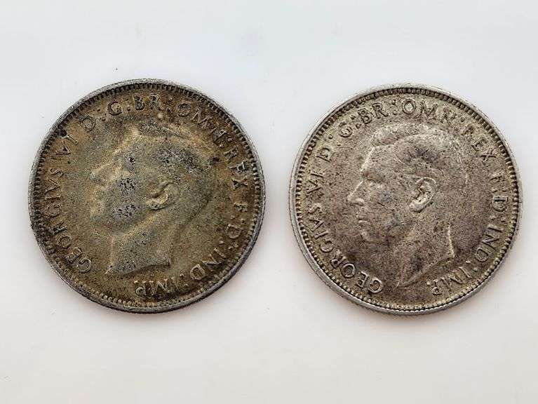 1942 & 1942-S Australia Florin, Sterling Silver