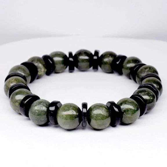 Large beads! 175.47ct black and green Burmese Jade! Untreated!