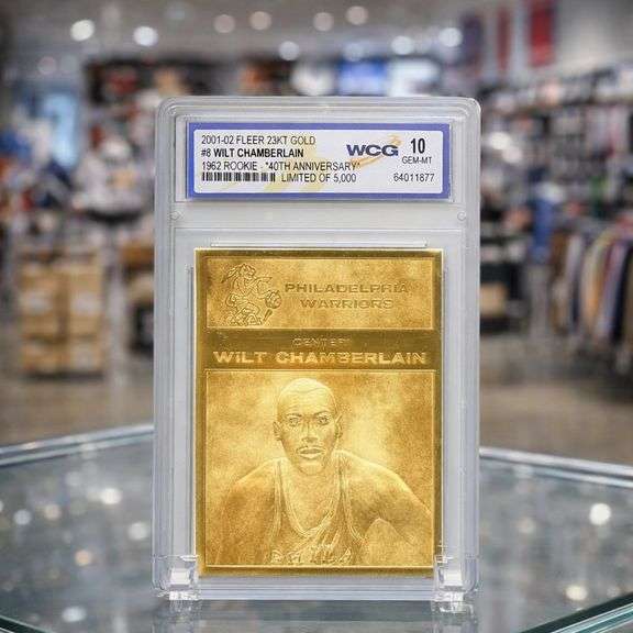 Wilt Chamberlain 1962 Rookie 23-Karat Gold Card GEM Mint 10