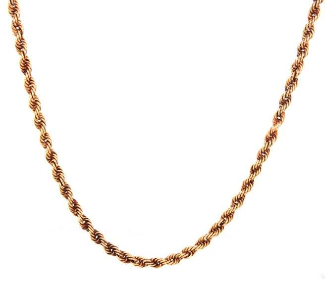 Sturdy Estate 14K YG Rope Necklace