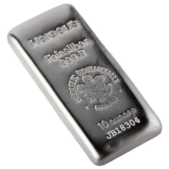 Heraeus cerified 10 oz Silver Bar