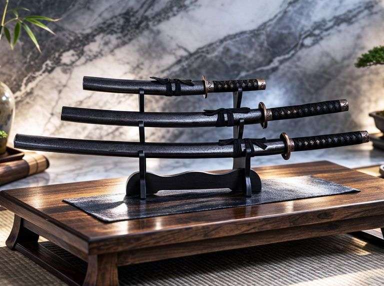 Set of 3 Japanese Dragon Totem Katana Swords