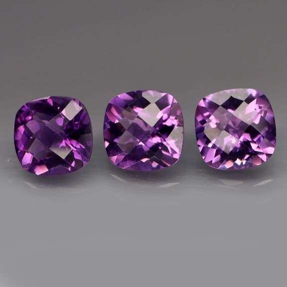 Large! Classic cushion checkerboard cut! 8.12ct Amethyst set!