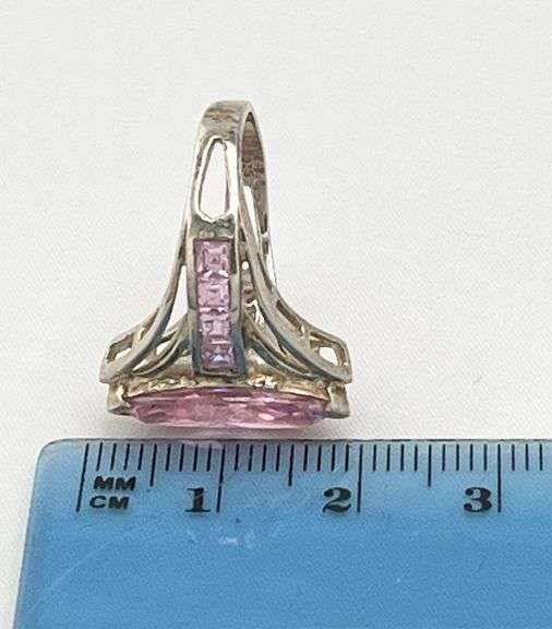 925 Sterling Silver Marquise Pink Ameythyst Ring