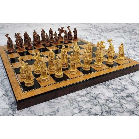 Antique-Style Norse Viking Chess Set