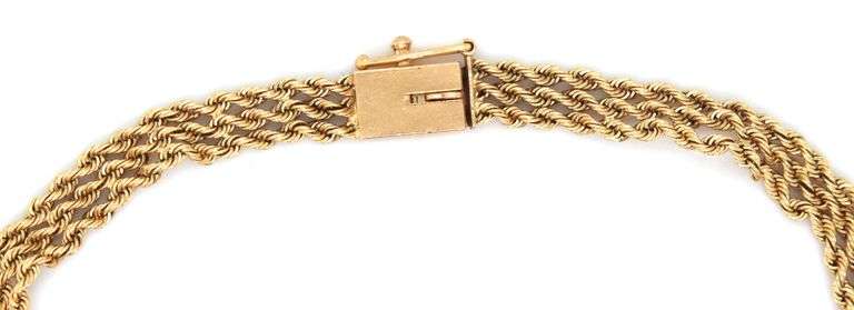 Nice 14k YG 3 Strand Rope Bracelet