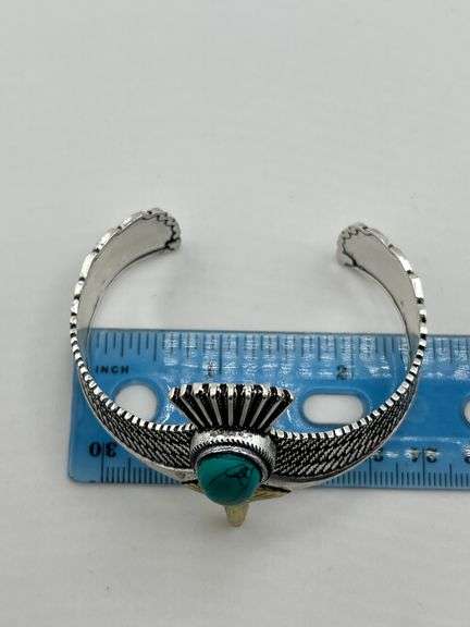 925 Sterling Silver Turquoise Eahle Cuff
