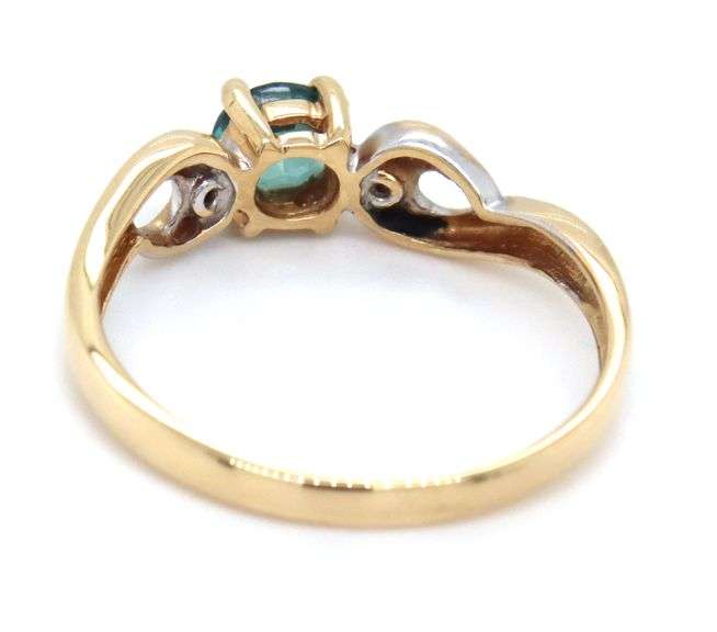 Sweet 14K YG Blue Topaz Ring