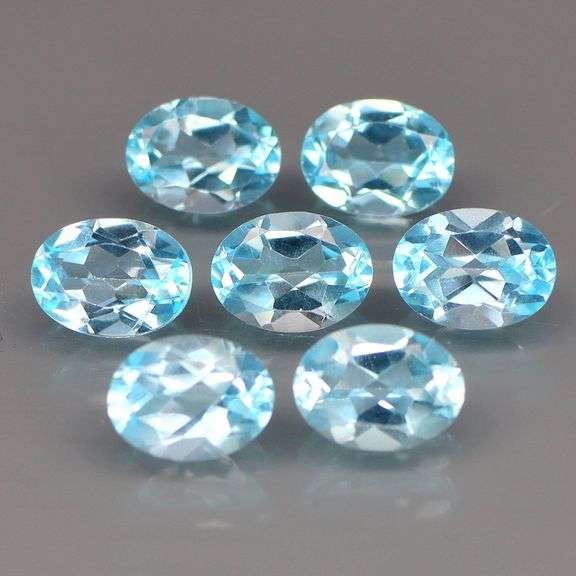 Matched! 7 piece 11.05ct bay blue Topaz set! 8x6m each!