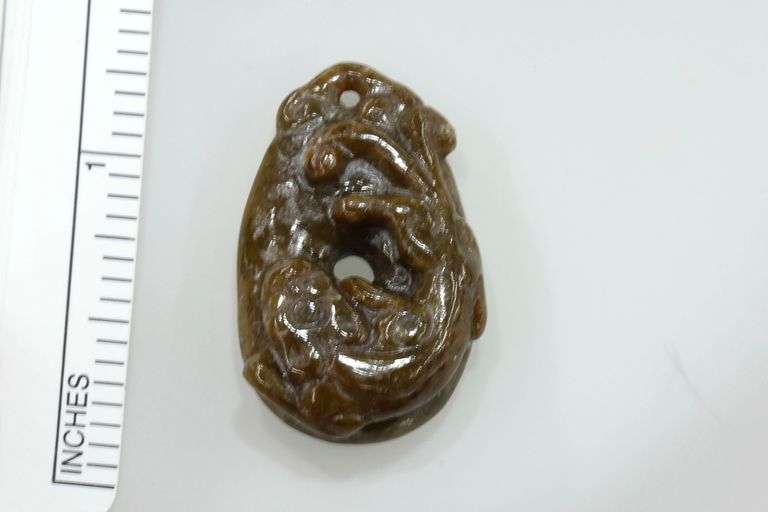 Burmese Jadeite Coin with Cat