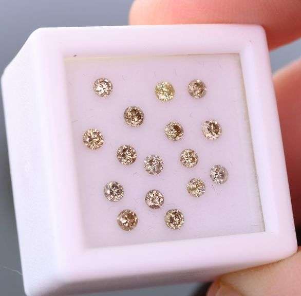 Untreated! .71ct set of real Champagne Diamonds!