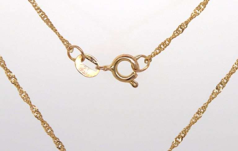 18kt Yellow gold East West oval Turquoise pendant on chain