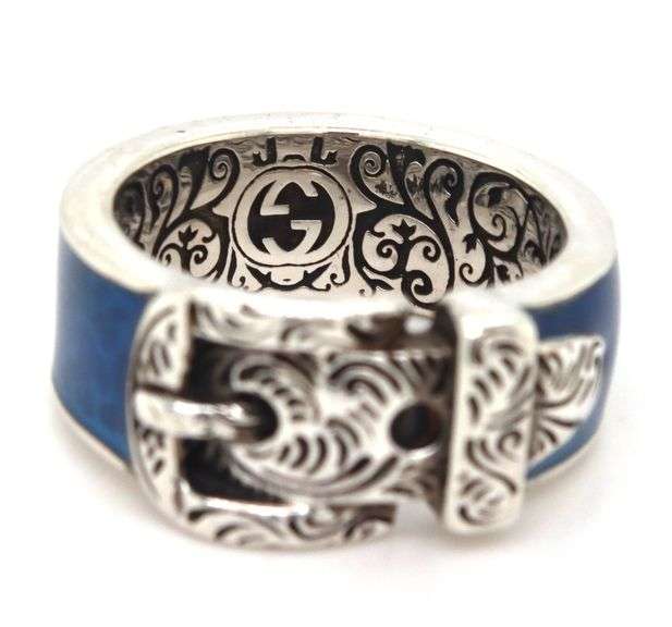 925 Sterling silver Gucci garden buckle belt cat ring