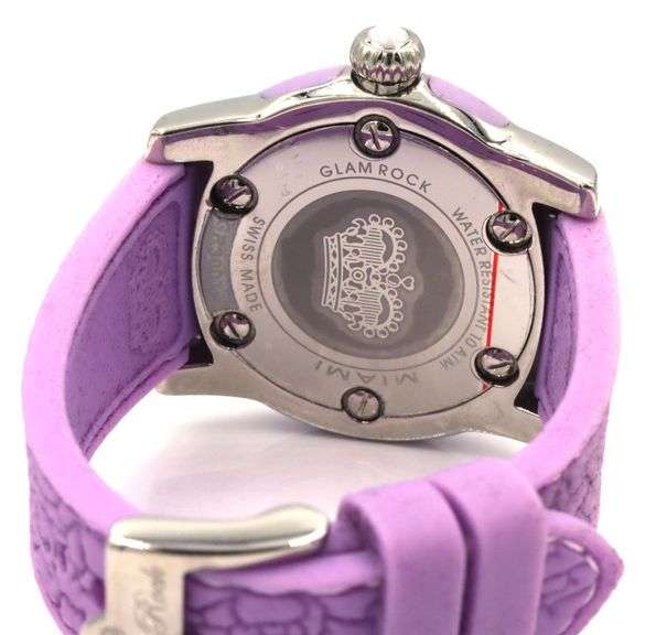 Glam Rock white dial stainless steel watch