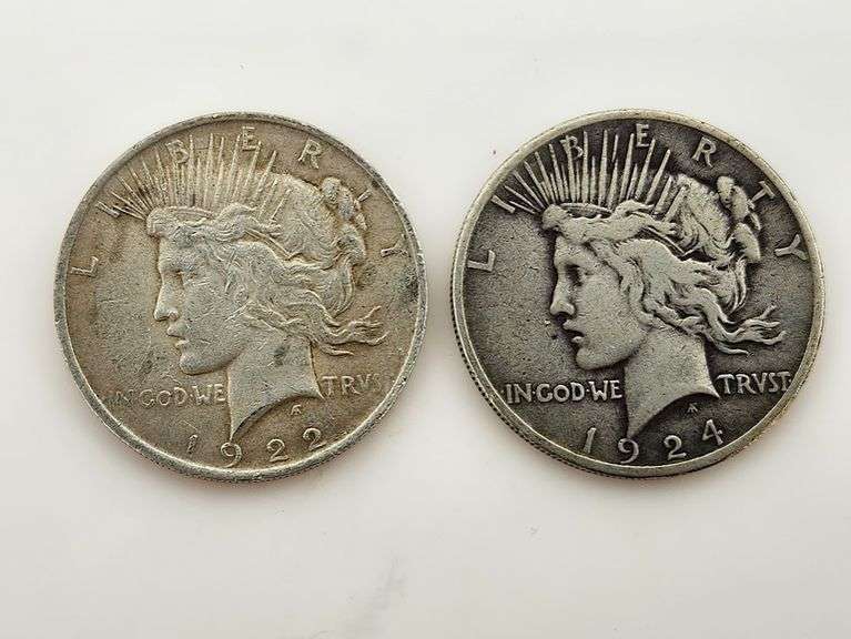 1922 & 1924 Silver Peace Dollars