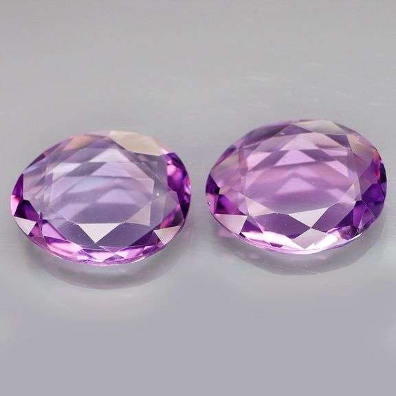 Matched pair! Flat faceted! 6.65ct set of untreated Amethyst!
