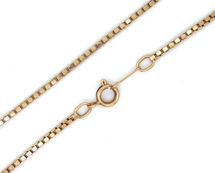 Practical 14K YG Box Link Necklace