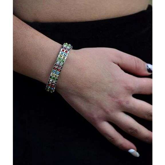 Silver 96 Multi Gemstone Bracelet