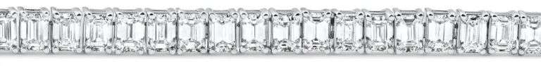 Unbelievable 14KT White Gold Emerald Cut Lab Diamond Tennis Bracelet, 12 CTTW