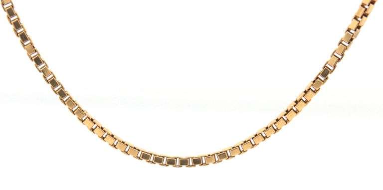 Practical 14K YG Box Link Necklace