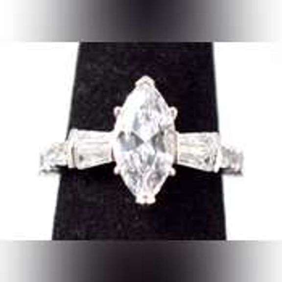 CZ Gemstone Ring in Sterling Silver.