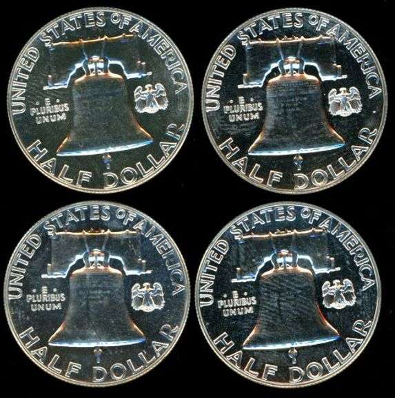 4 Choice Proof 1961 Franklin Silver Half Dollars