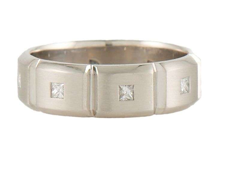 Gents Jeff Cooper 0.75ctw Princess Diamond Ethan Band Ring in Platinum