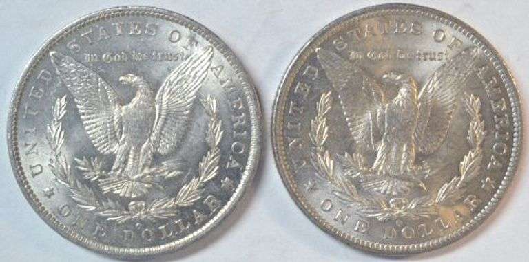 Very Choice BU 1883-O & 1884-O Morgan Silver Dollars