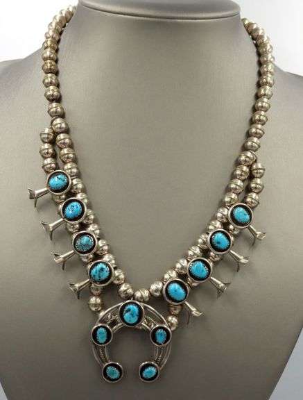 Navajo Kingman PG turquoise sterling silver necklace