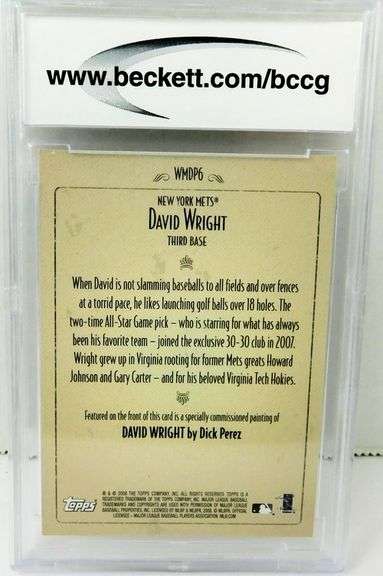 David Wright 2008 Baseball Card, 10 Mint