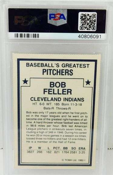 Bob Feller 1982 Greatest Pitchers #1, 8NM-MT
