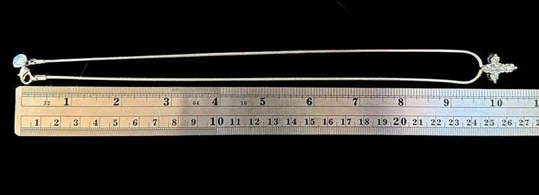 Sparkling 14 Kt White Ice Blue Gold Plated Moissanite Cross Pendant