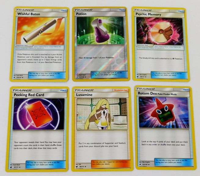 6 Pokémon 2017 Trainer Trade Cards