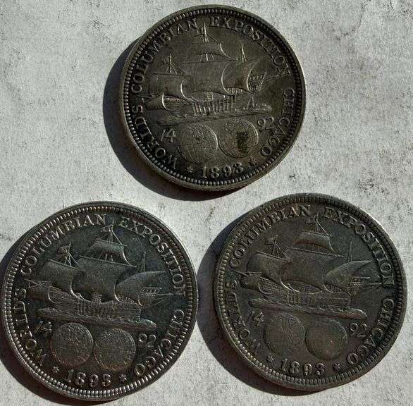 Three 1893 Columbian Exposition Comm Halves