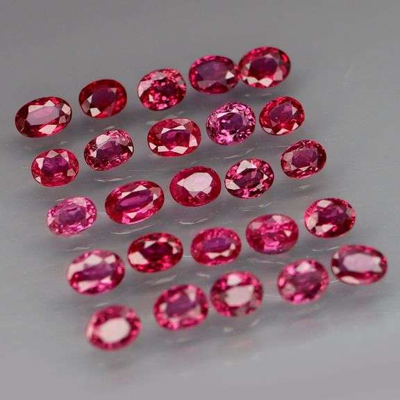 Real! Top crystal! 2.72ct 20 piece Ruby set! UNTREATED!!!