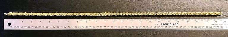 Huge 125 Gram 18 Kt. Gold Plated Byzantine Chain Necklace