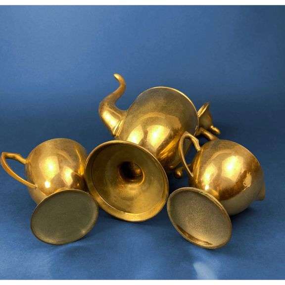 Vintage-Style Brass Coffee Service Set