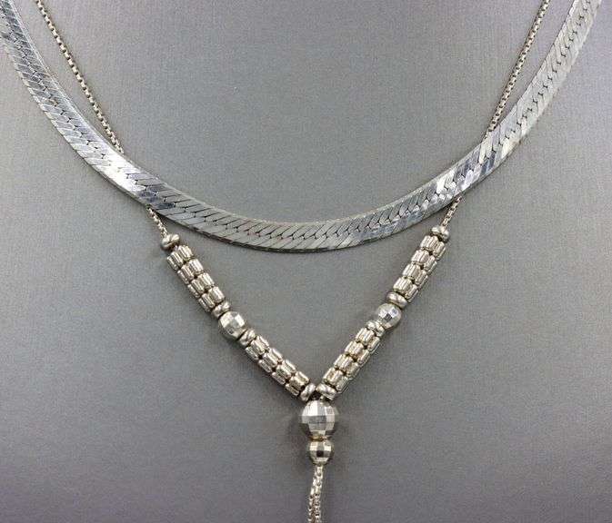 Lot of 2 Vintage 925 sterling silver necklaces