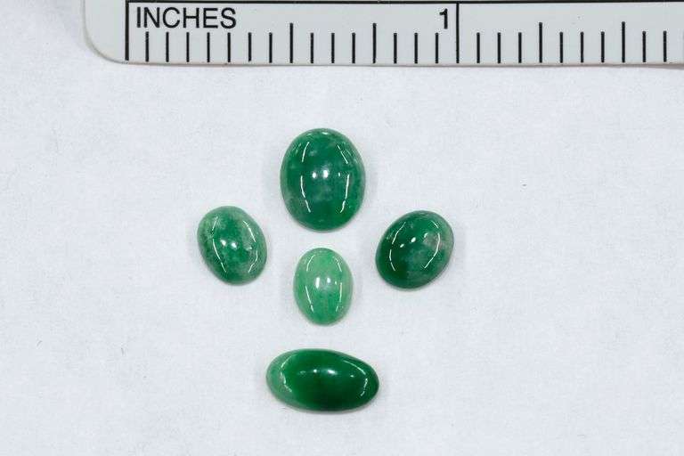 Burmese Jadeite Cabochons - Lot of 5