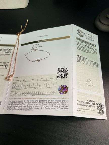 CERTIFIED BRAND NEW 18K ROSE GOLD DIAMOND BRACELET.