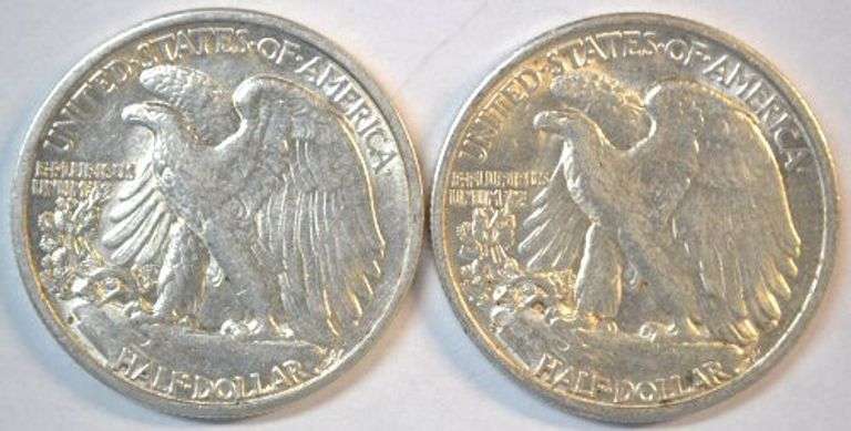 Flashy slider/BU 1941-S and 1945-S Walking Liberty Half Dollars
