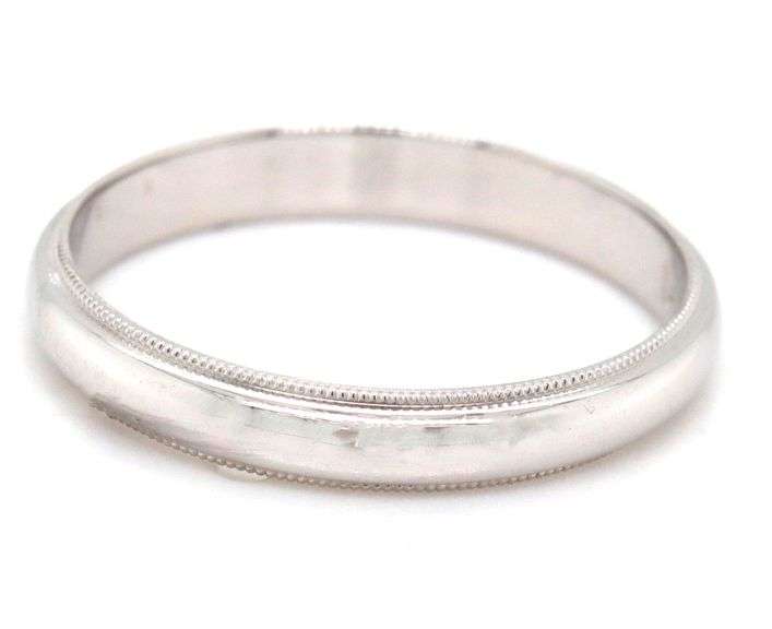 Nice New Old Stock 14K WG Wedding Band