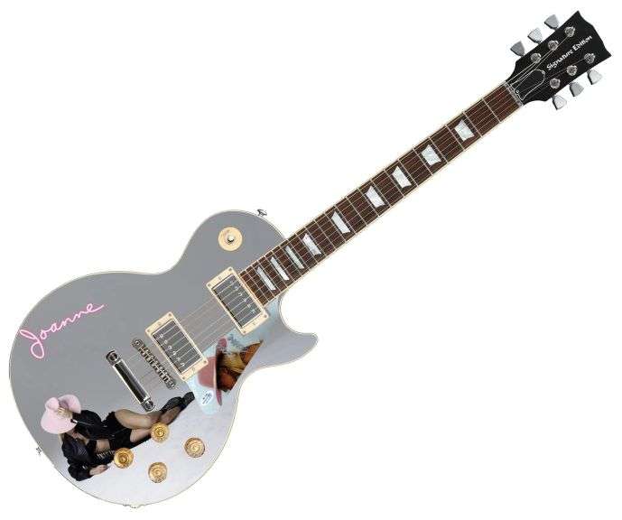 Lady Gaga Autographed "Joanne" Lp Cd Album Custom Graphics Electric Guitar ACOA