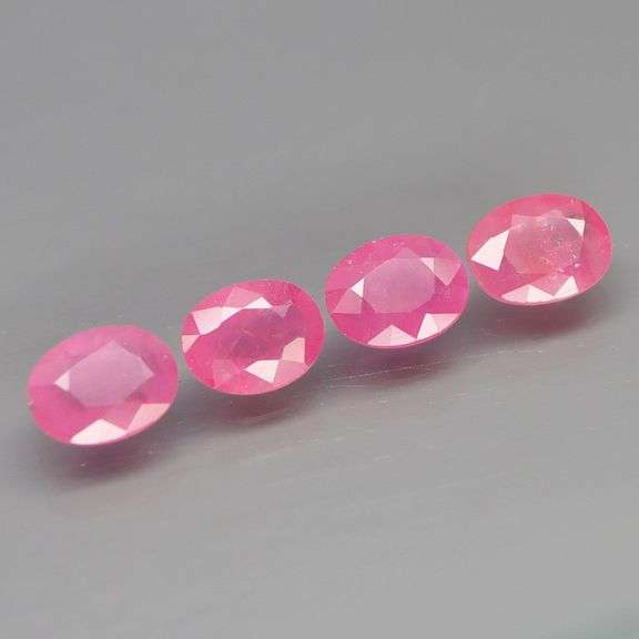 Amazing 6.42ct 4pc set of matching real PINK Rubies!