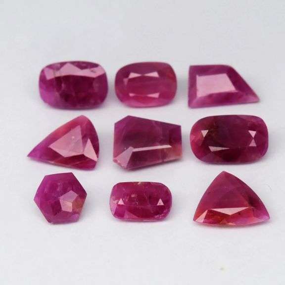 Huge! Untreated! 15.65ct set of 9 individual Rubies in one lot!