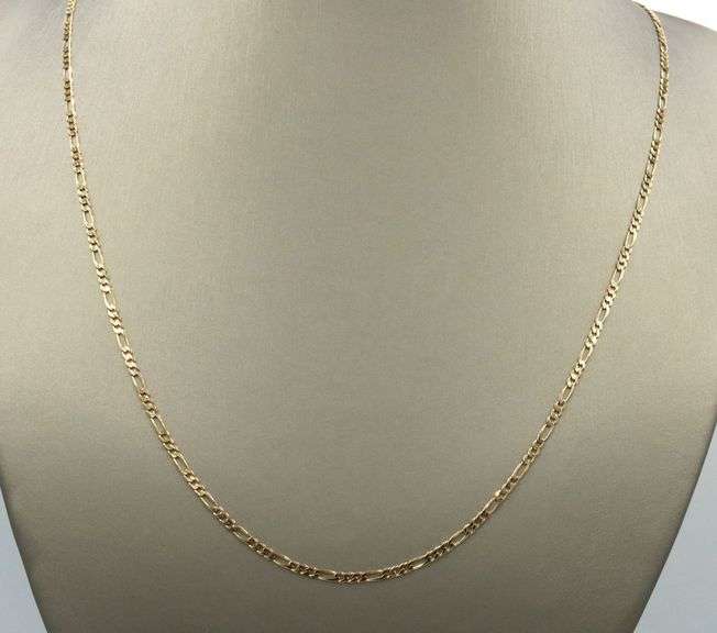 14kt Yellow gold Figaro chain necklace