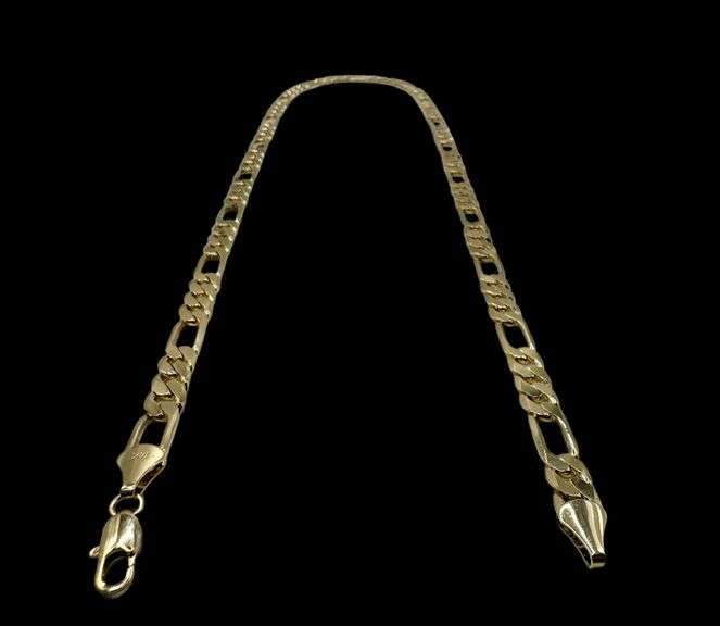 37.5 Gram 14 Kt. Gold Plate Figaro Italian Link Chain Necklace