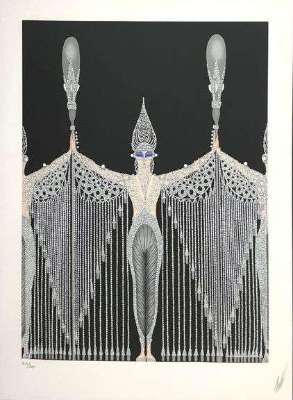 Erte "Les Bijoux de Perle" Signed Limited Edition Serigraph Framed