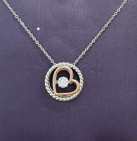 Sterling Silver center dancing Moissanite pendant