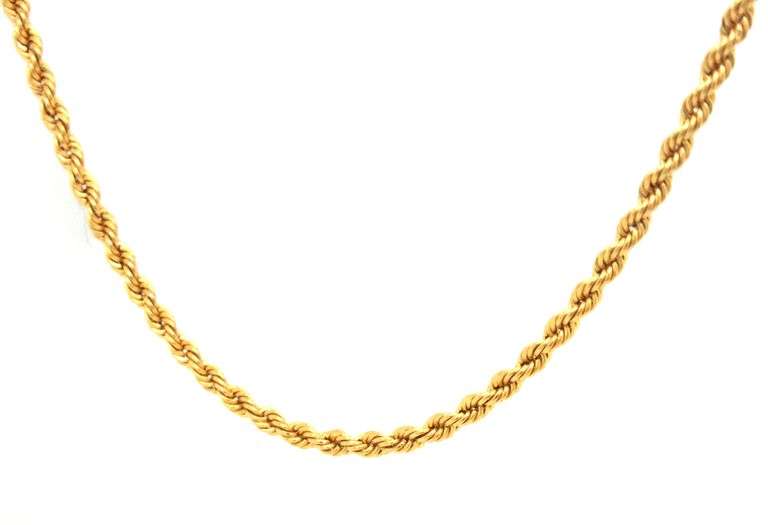 18KT Yellow Gold 2MM Rope Chain